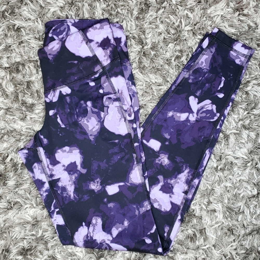 2/$15 Active leggings Purple Floral Full Length